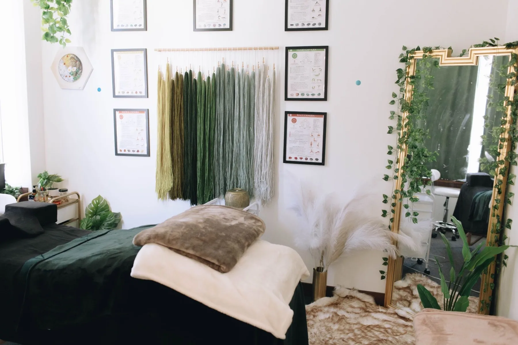 Root and Rise Energy Work’s tranquil treatment room