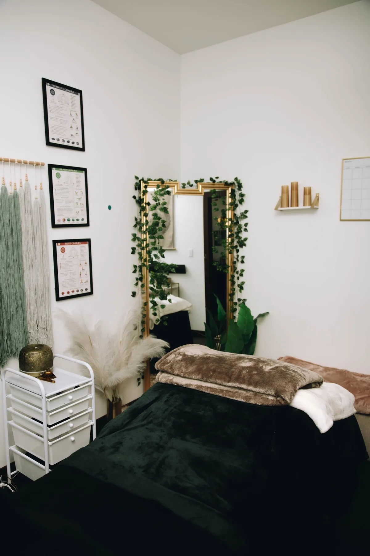 A closer view of the peaceful Root and Rise wellness space